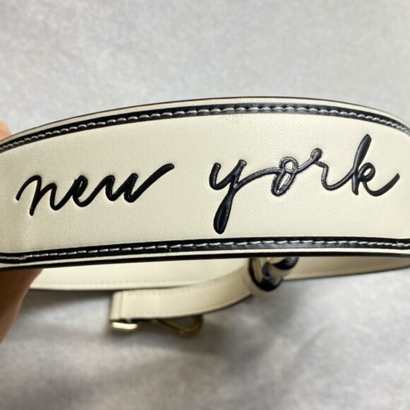 Kate Spade KF319 Script Logo Leather Bag Strap in Meringue Multi - Picture 6 of 7